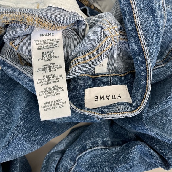 Frame Denim Le Hardy Crop Flare in medium wash Zip fly with double button. - Picture 7 of 7